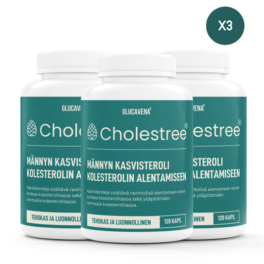 Cholestree, triplapakkaus, kasvisteroli-kapselit kolesterolin alentamiseen